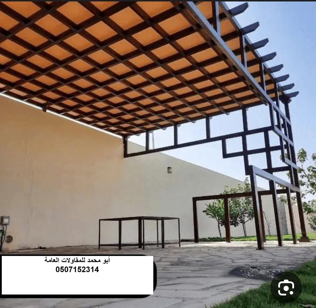 تنفيذ برجولات قماش لمشروع سطح مبنى في الخبر