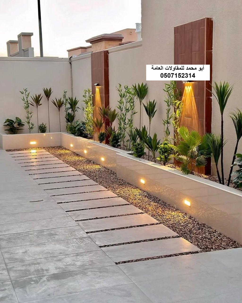 تنفيذ ديكورات حدائق لمشروع فيلا سكنية في الدمام